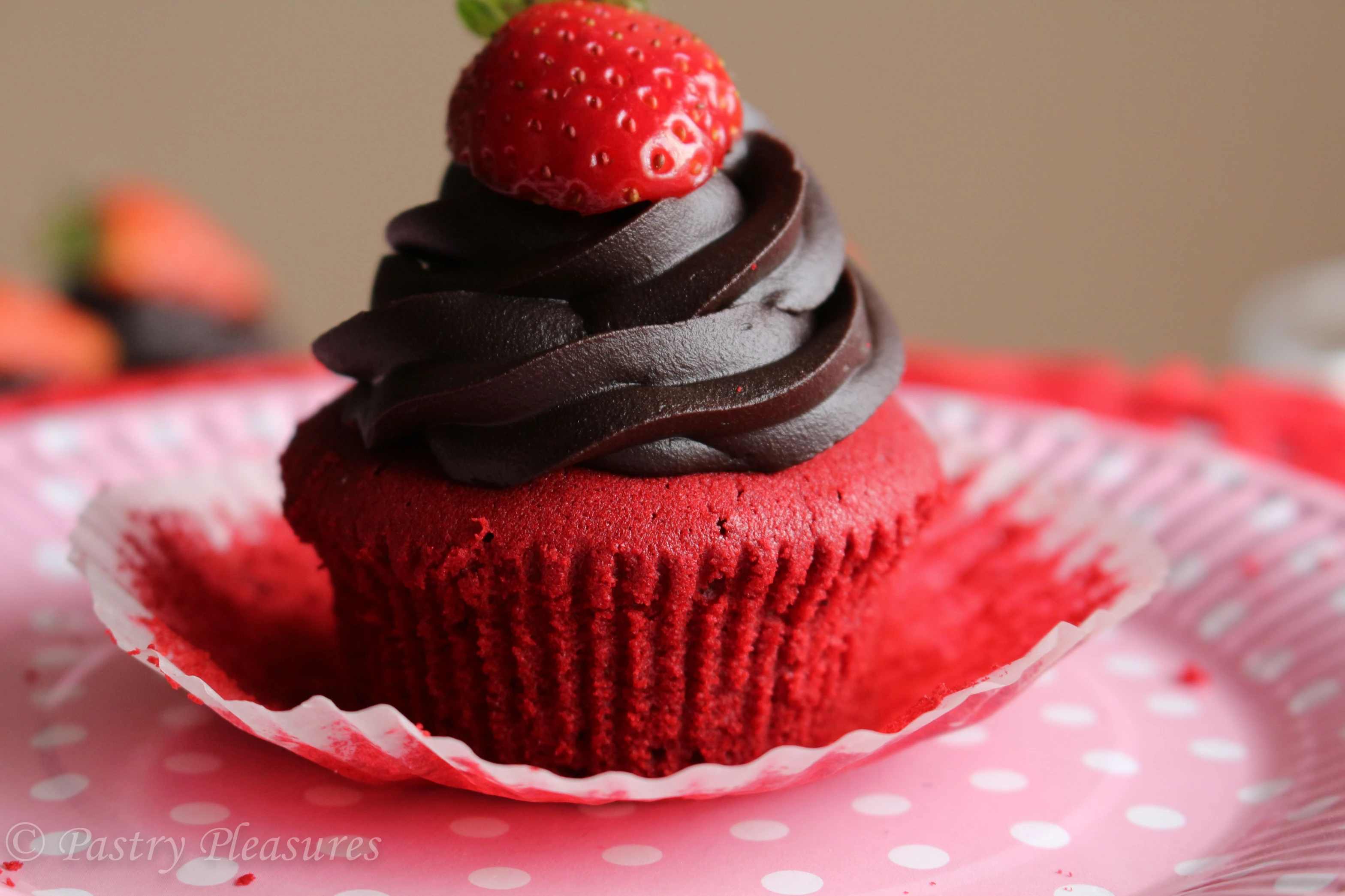 Red Velvet Cupcakes with Dark Chocolate Ganache